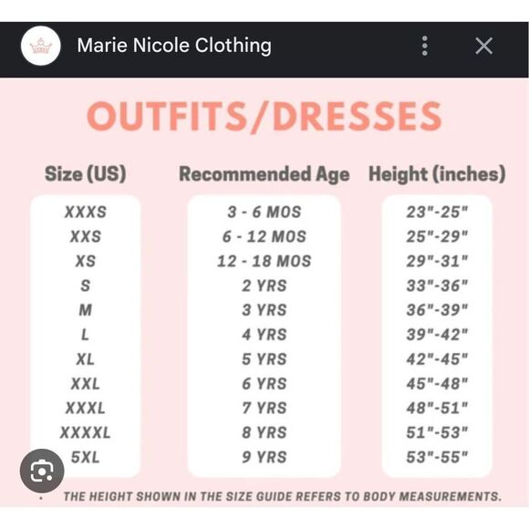 Marie Nicole Girls Knee Length Dress 5XL in Size (9 years) Size Chart Included i - Picture 8 of 8